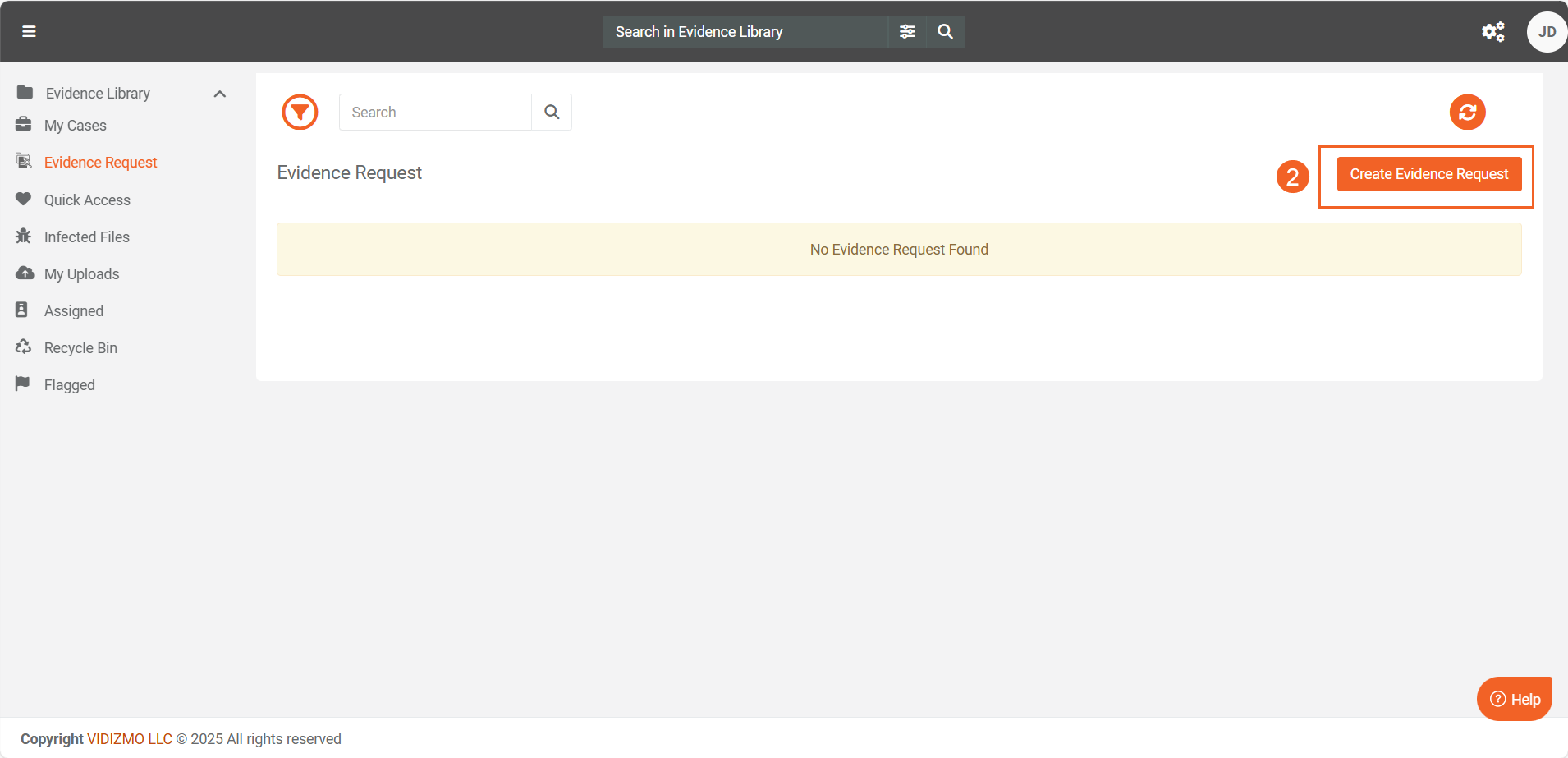Create Evidence Request