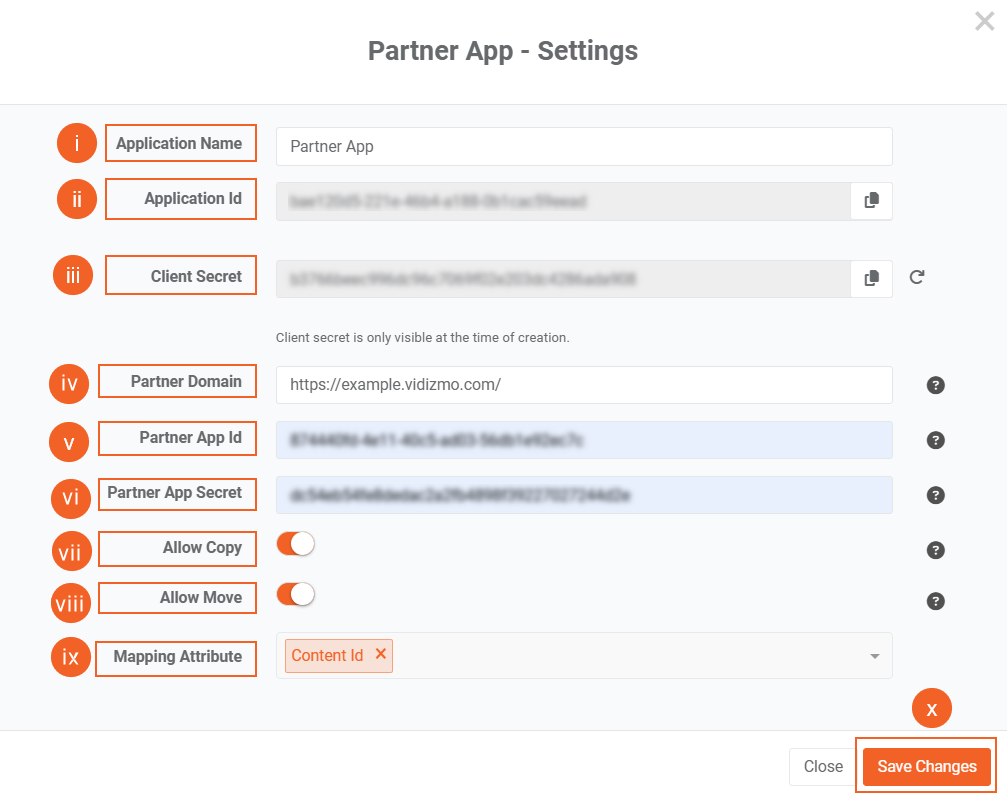 PartnerApp Configuration