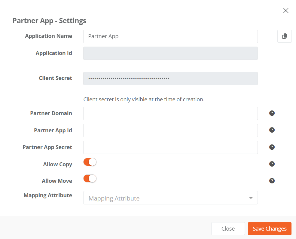 PartnerApp Configuration