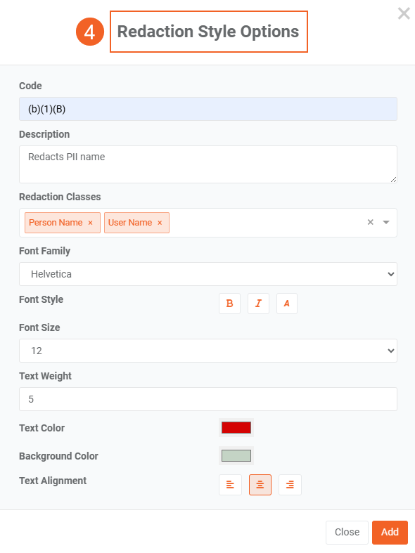 Redaction Code Style Options