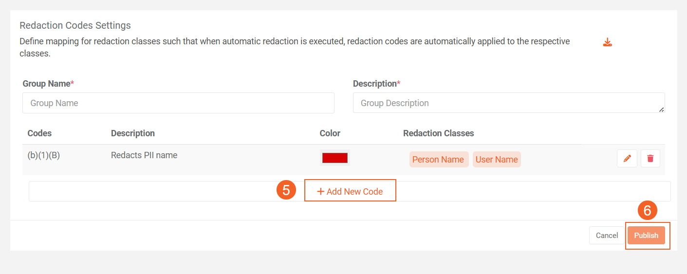 Redaction Code Style Options